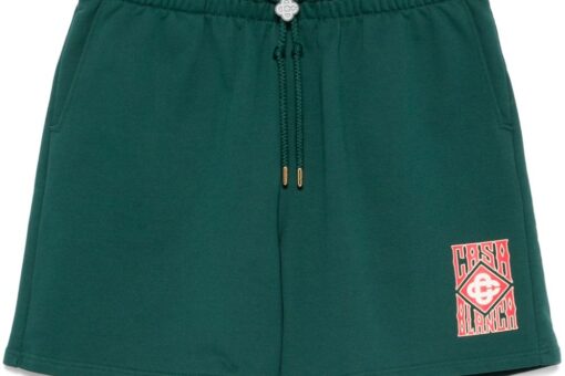 Casablanca gothic-stacked logo shorts