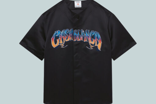 CASABLANCA Gothic Short Sleeve Baseball Shirt Black