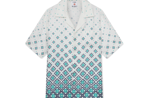 Gradient Monogram Short Sleeve Silk Shirt