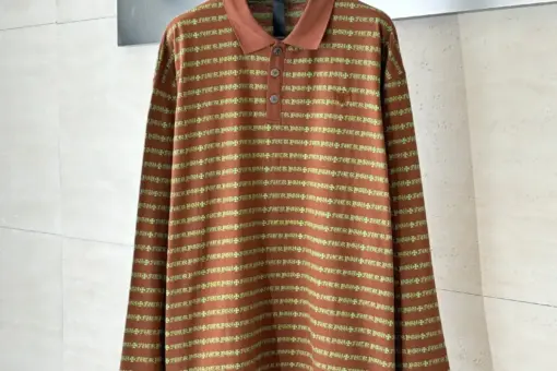 Chrome Hearts Y Not Stripe Polo Brown