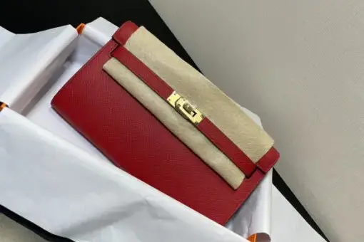 Hermès Kelly Classique To Go wallet Red & Brown