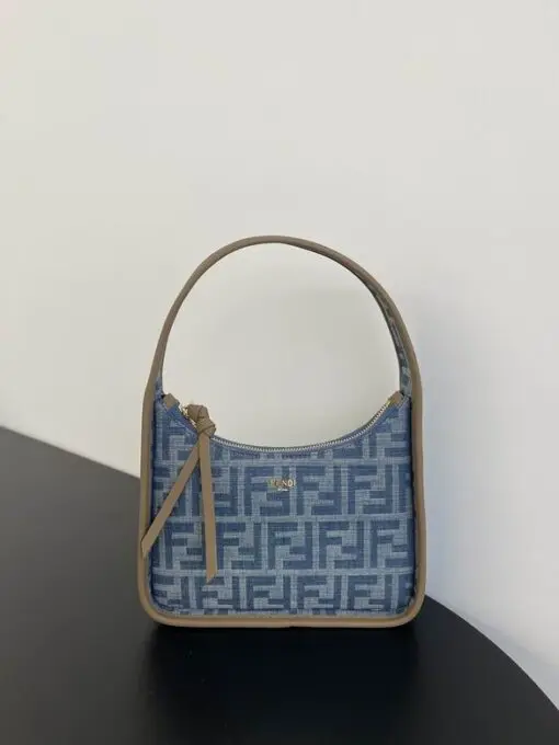 Fendi Baguette Bag Small Blue Canvas 2026 | Drip Kickz Fendi Baguette Bag Small Blue Canvas with FF monogram – luxury Fendi handbag in compact design.