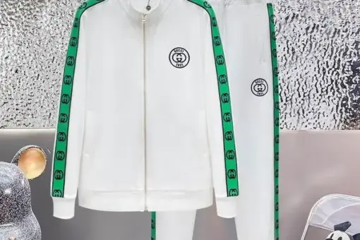 Gucci Green Border Tracksuit White