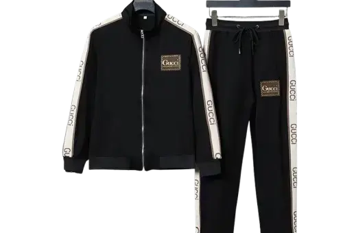 GUCCI Interlocking Gucci-Stripe Zipped Tracksuit Black