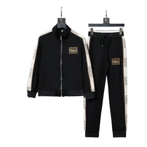GUCCI Interlocking Gucci-Stripe Zipped Tracksuit Black 2026 | Drip Kickz GUCCI Interlocking Gucci-Stripe Zipped Tracksuit Black