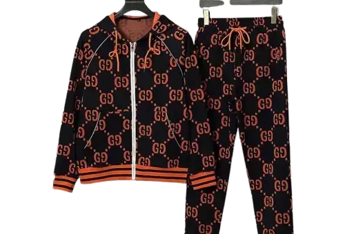 Gucci GG Jacquard Tracksuit Black/Orange