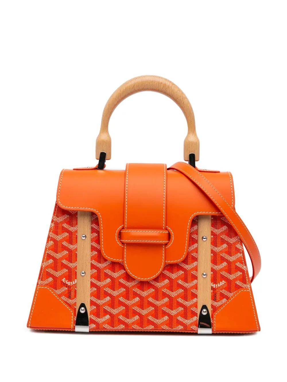 Goyard Pre-Owned Saigon PM satchel Orange 2026 | Drip Kickz Goyard Pre-Owned Saigon PM Satchel Orange Front View
