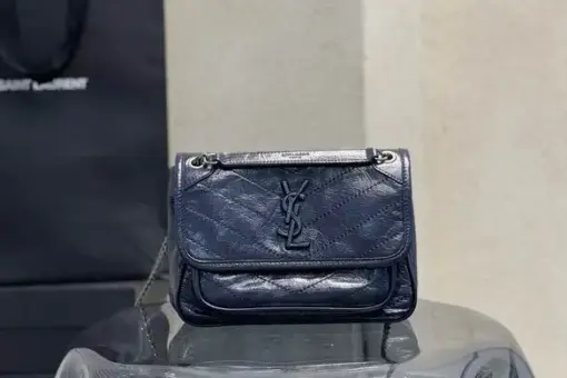 Saint Laurent Niki Medium Bag Navy Blue Calfskin