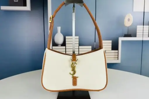 YSL Hobo Bag White & Brown