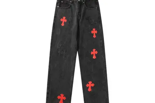 Chrome Hearts Red Cross Jeans Black