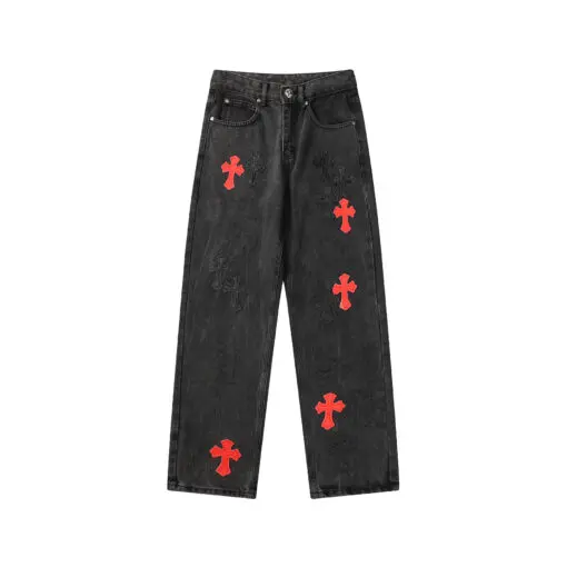 Chrome Hearts Red Cross Jeans Black 2026 | Drip Kickz Chrome Hearts Red Cross Jeans Black