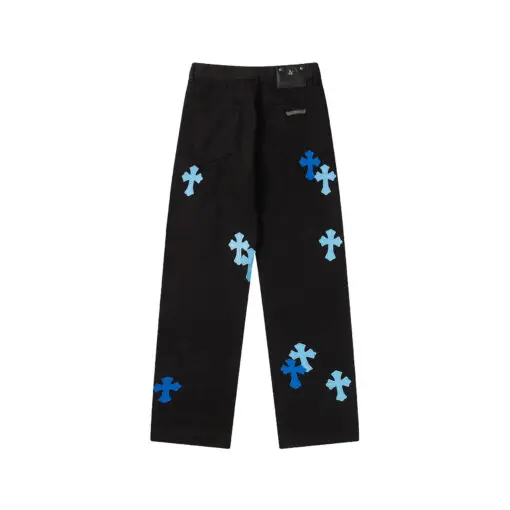 Chrome Hearts Blue & White Cross Patch Jeans 2026 | Drip Kickz Chrome Hearts Blue & White Cross Patch Jeans - Image 2