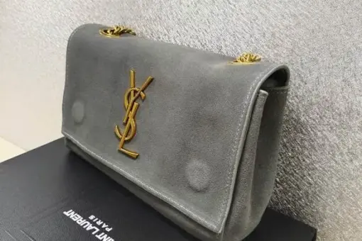 YSL Kate Medium Reversible Shoulder Blue-Grey