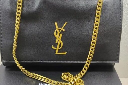 YSL Kate Medium Chain Bag Gold & Black