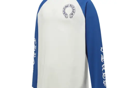 Chrome Hearts Horseshoe Baseball Shirt Blue/White