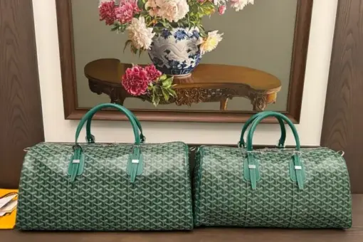 Goyard Boston Bag Green Front View