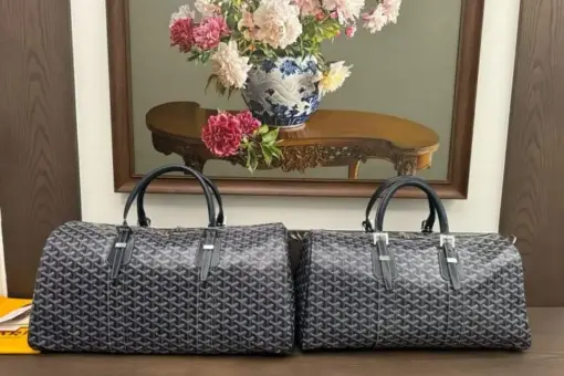 Goyard Boston Bag Black Front View