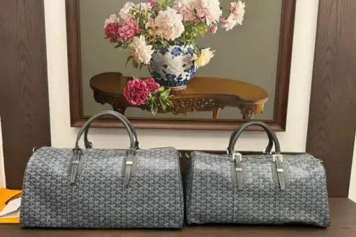 Goyard Boston Bag Grey Front View