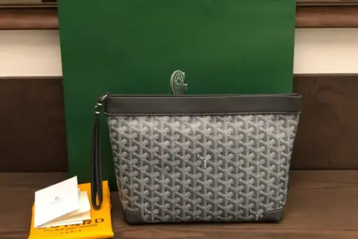 Goyard Conti Pouch Grey Front View