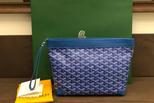 Goyard Conti Pouch Blue Front View
