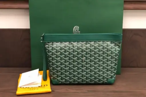 Goyard Conti Pouch Green Front View