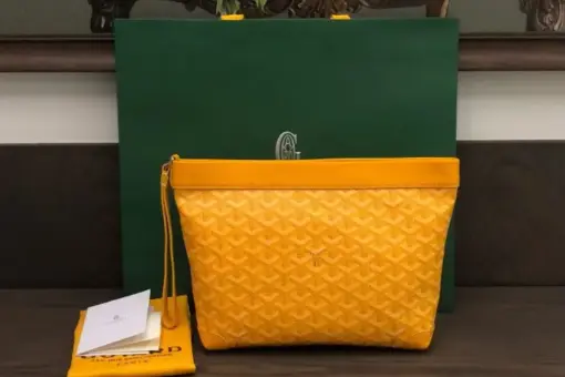 Goyard Conti Pouch Yellow Front View