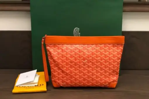 Goyard Conti Pouch Orange Front View