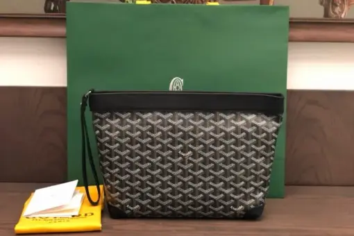 Goyard Conti Pouch Black Front View