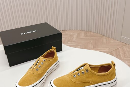 Chanel Canvas Shoes Mustard Yellow