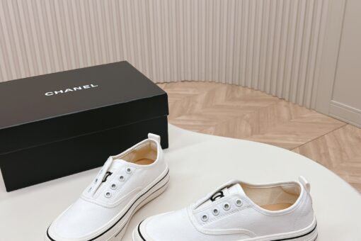 Chanel Canvas Shoes White