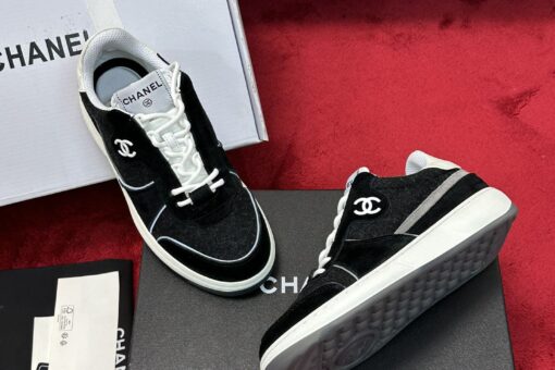 Chanel CC Logo Sneakers Black & White