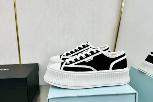 Chanel Platform Sneakers Black & White