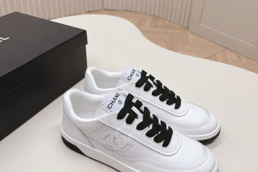 Chanel Sneakers Solid Black & White