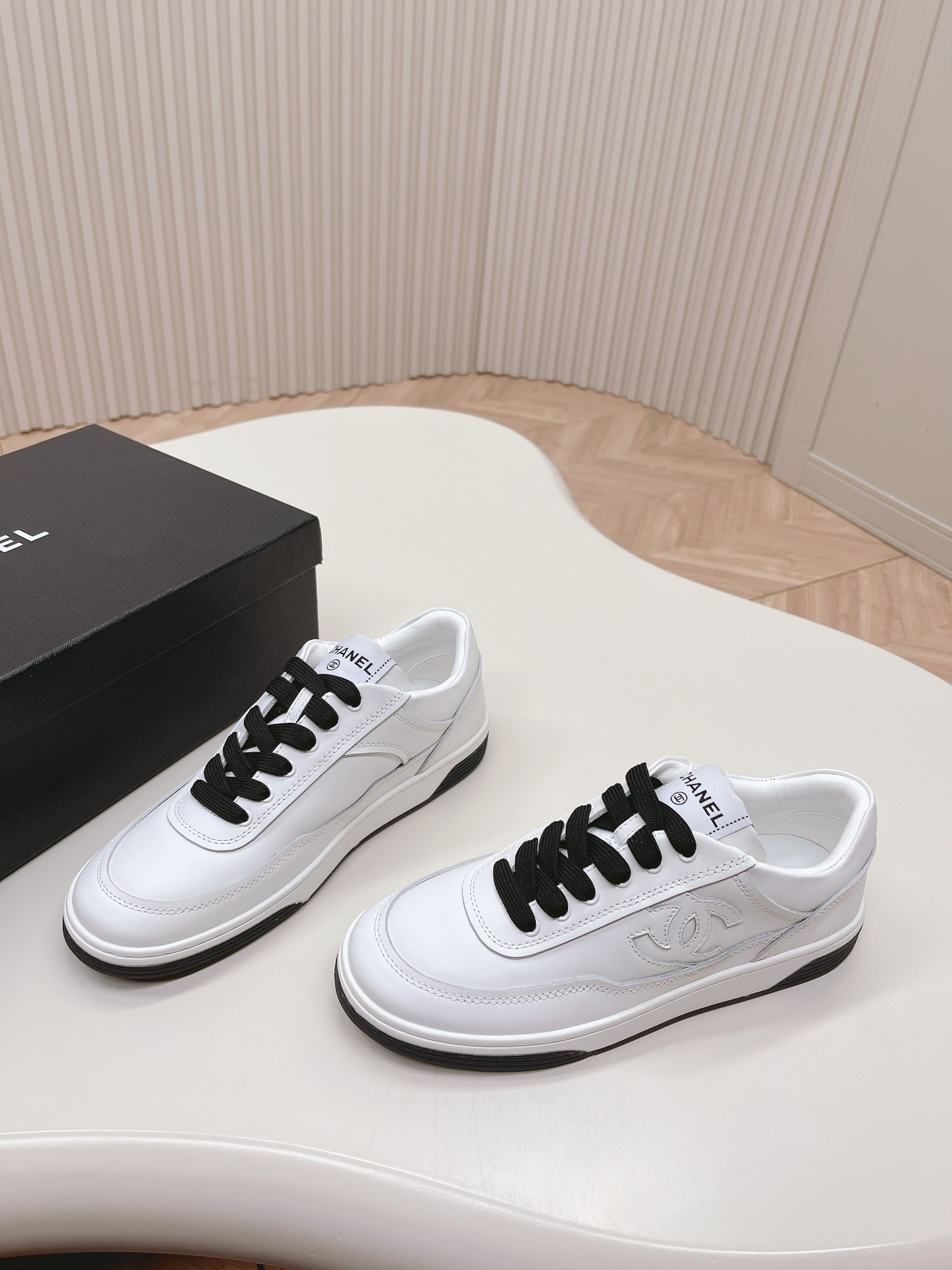 Chanel Sneakers Solid Black & White 2026 | Drip Kickz Chanel Sneakers Solid Black & White - Image 3
