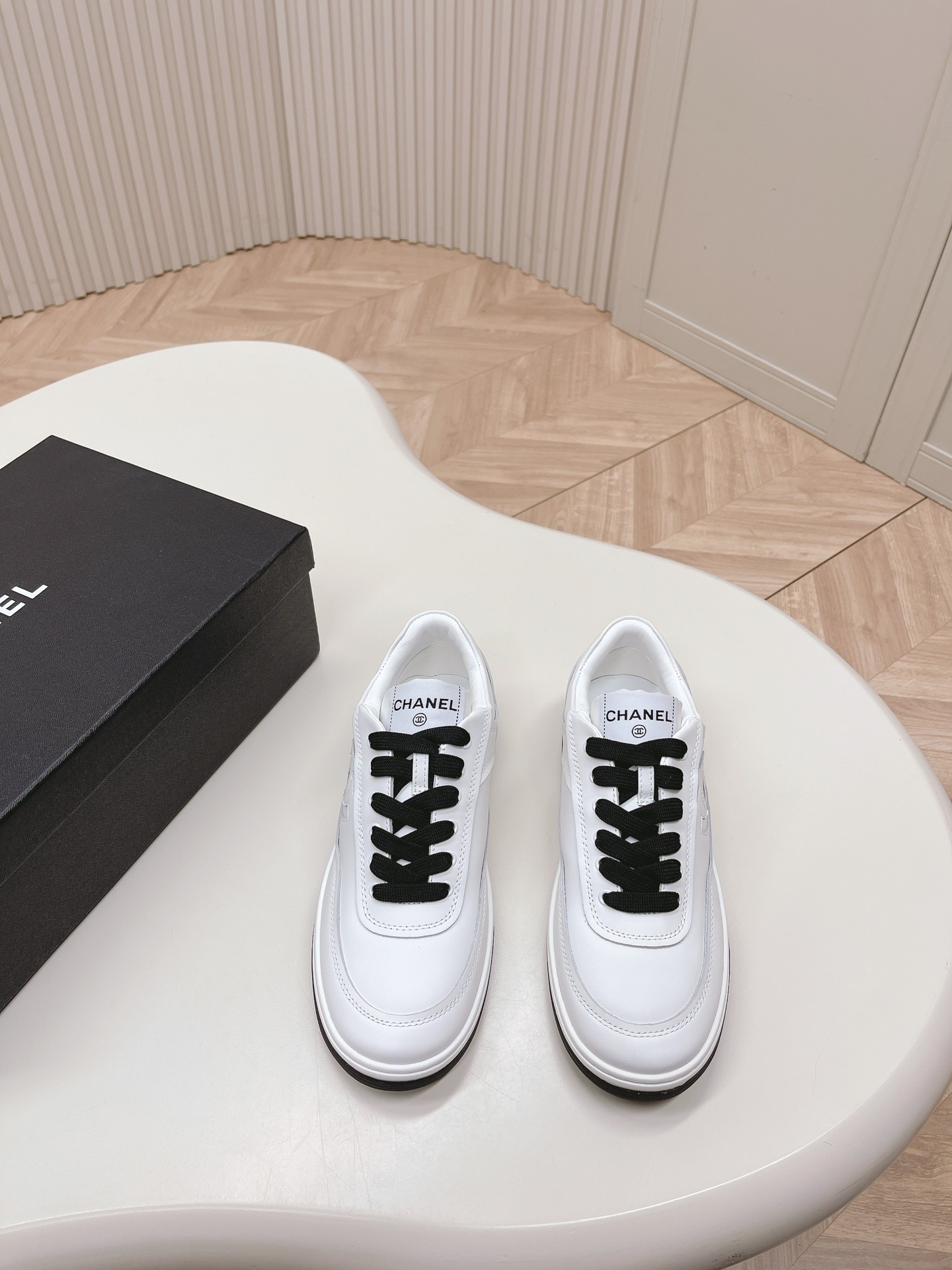 Chanel Sneakers Solid Black & White 2026 | Drip Kickz Chanel Sneakers Solid Black & White - Image 2