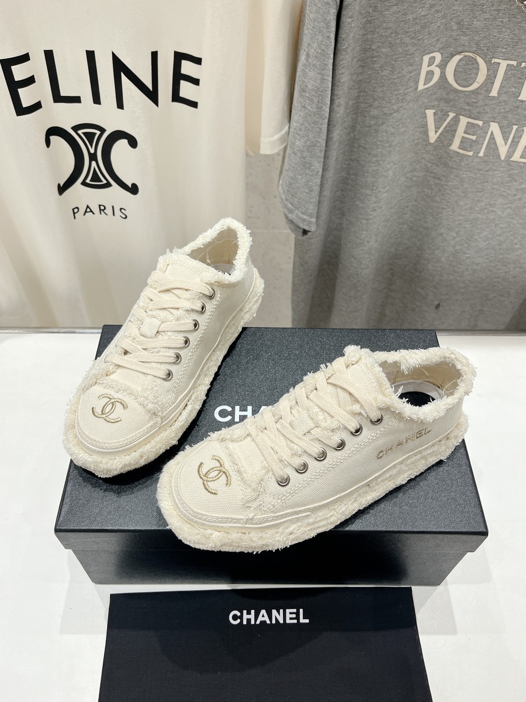 Chanel Denim Suede Calfskin CC Sneakers White 2026 | Drip Kickz Chanel Denim Suede Calfskin CC Sneakers White