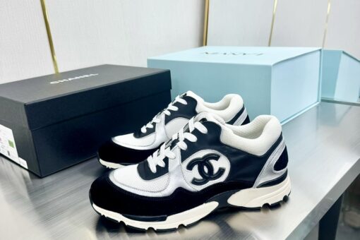 Chanel Sneakers Black, White & Silver