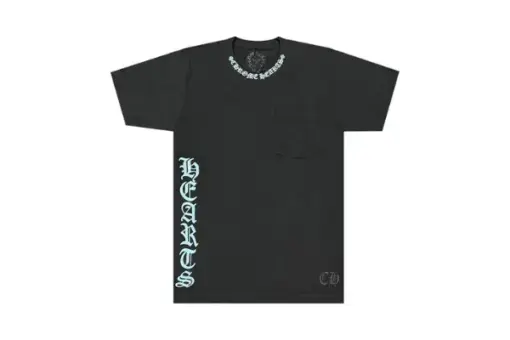 Chrome Hearts Neck Logo T-Shirt ‘Black/Light Blue’
