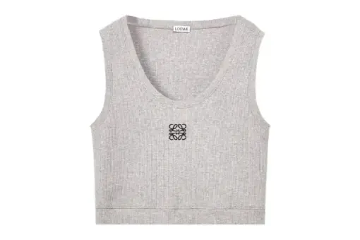 Loewe Cropped Anagram Tank Top ‘Grey/Black’
