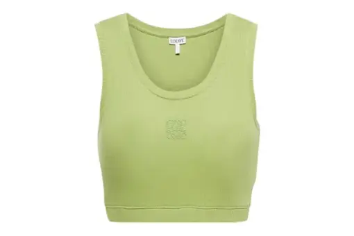 Loewe Cropped Anagram Tank Top ‘Green Bean’