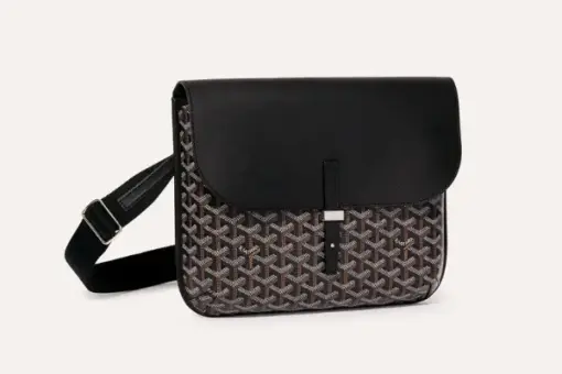 Goyard Coursier Messenger Bag Black Front View