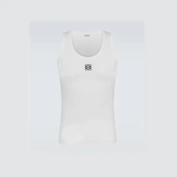 Loewe Anagram Cotton-Blend Jersey Tank Top White 2026 | Drip Kickz Loewe Anagram Cotton-Blend Jersey Tank Top White