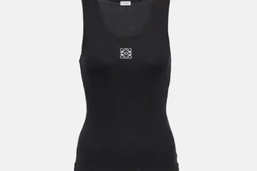Loewe Anagram Cotton-Blend Tank Top Black