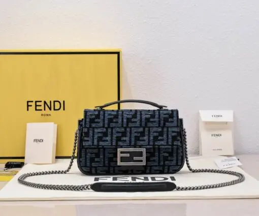 Fendi Baquette Bag Black Blue logo 2026 | Drip Kickz Fendi Baquette Bag Black Blue logo