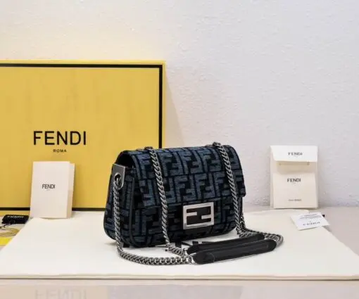 Fendi Baquette Bag Black Blue logo 2026 | Drip Kickz Fendi Baquette Bag Black Blue logo - Image 3
