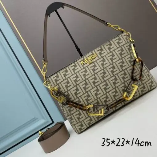 Fendi Sunshine Large Shopper Brown FF Canvas 2026 | Drip Kickz Fendi Sunshine Large Shopper Brown FF Canvas with iconic monogram – luxury designer tote bag with structured silhouette and gold-tone details.