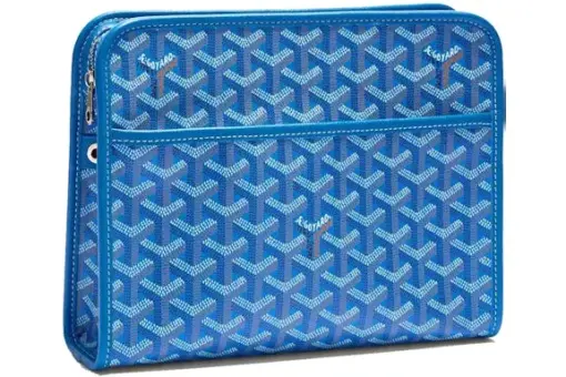 Goyard Jouvence Toiletry Bag MM Blue Front View