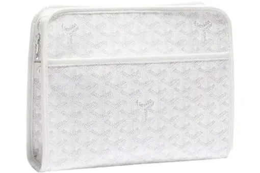 Goyard Jouvence Toiletry Bag MM White Front View