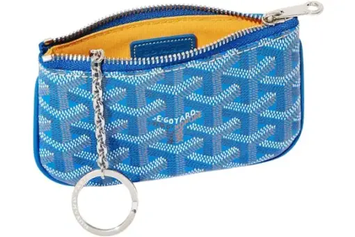 Goyard Sénat Nano Key Pouch Sky Blue Front View