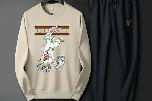 Gucci Cartoon Logo Tracksuit Cream White/Black